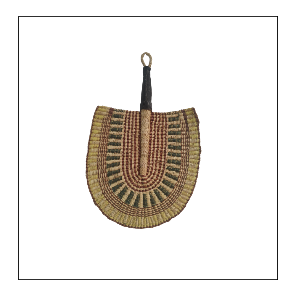 Fan in Lemon & Moss Stripes