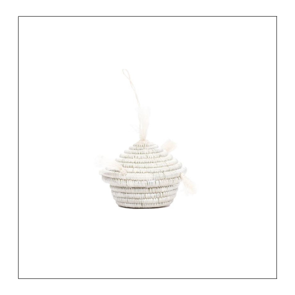White Tasseled Box Ornament