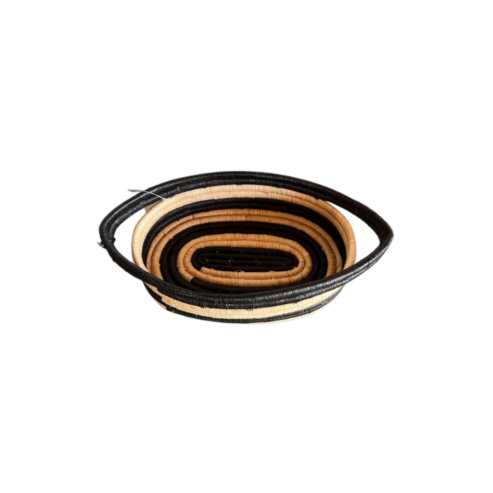 Striped Bread Basket with Handles