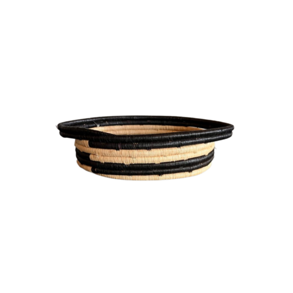Striped Bread Basket with Handles