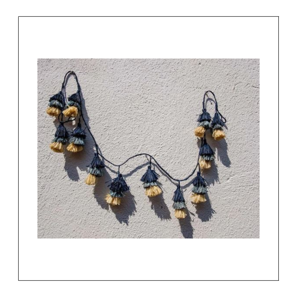 Blue Ombre Tasseled Garland