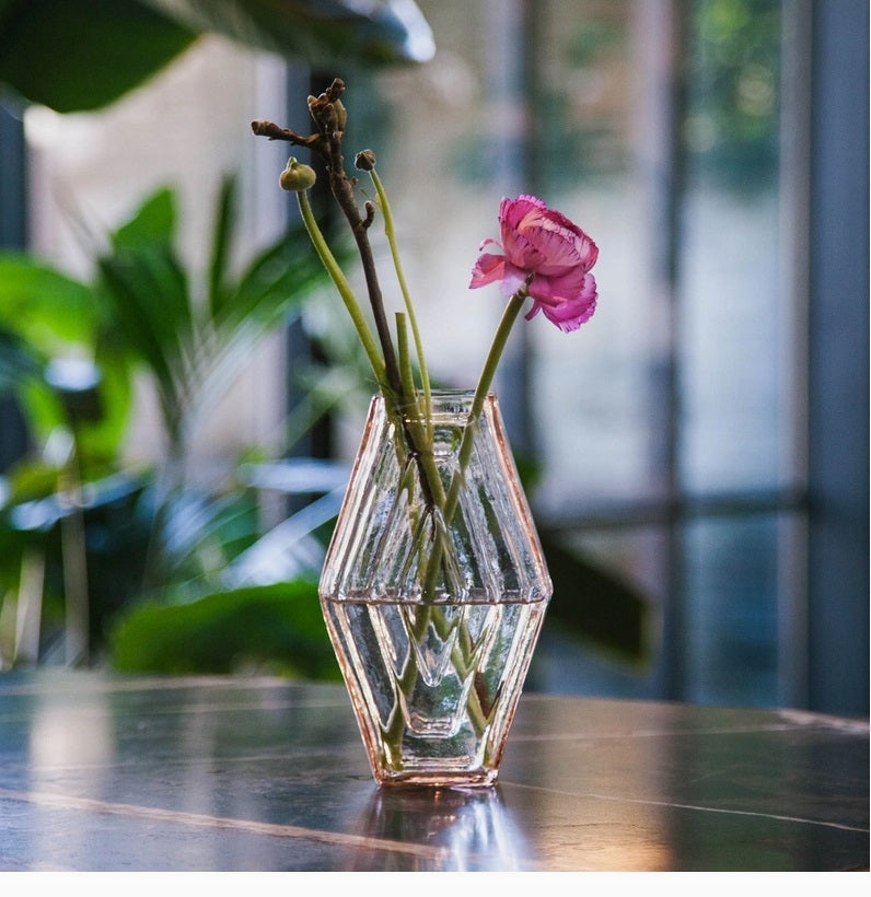 Vase Small, Infinite Hexagon, Blush Pink