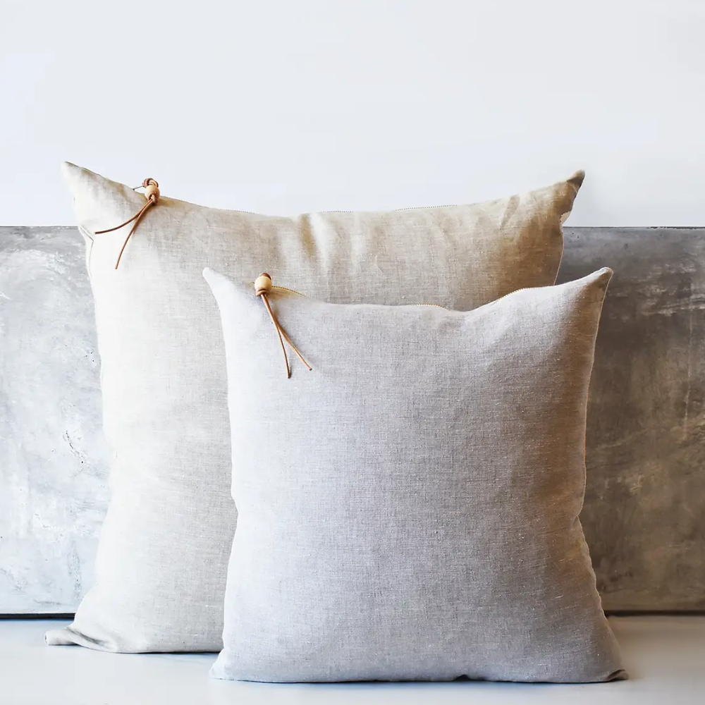 Cozy Oatmeal Linen Pillow