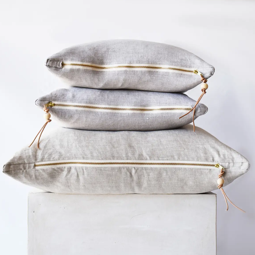 Cozy Oatmeal Linen Pillow