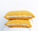Mustard Washed Linen Lumbar Pillow